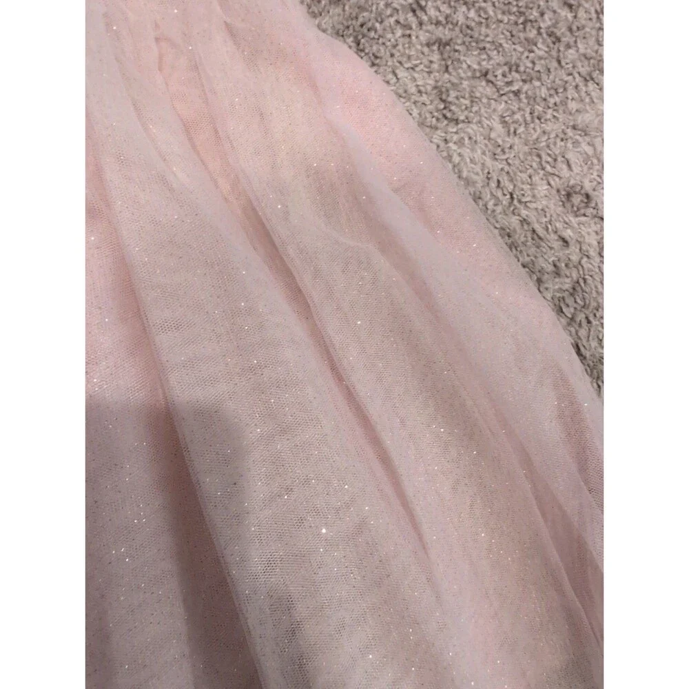 Pink And Violet Brand Girls 6T Dress With Tulle Bottom Train